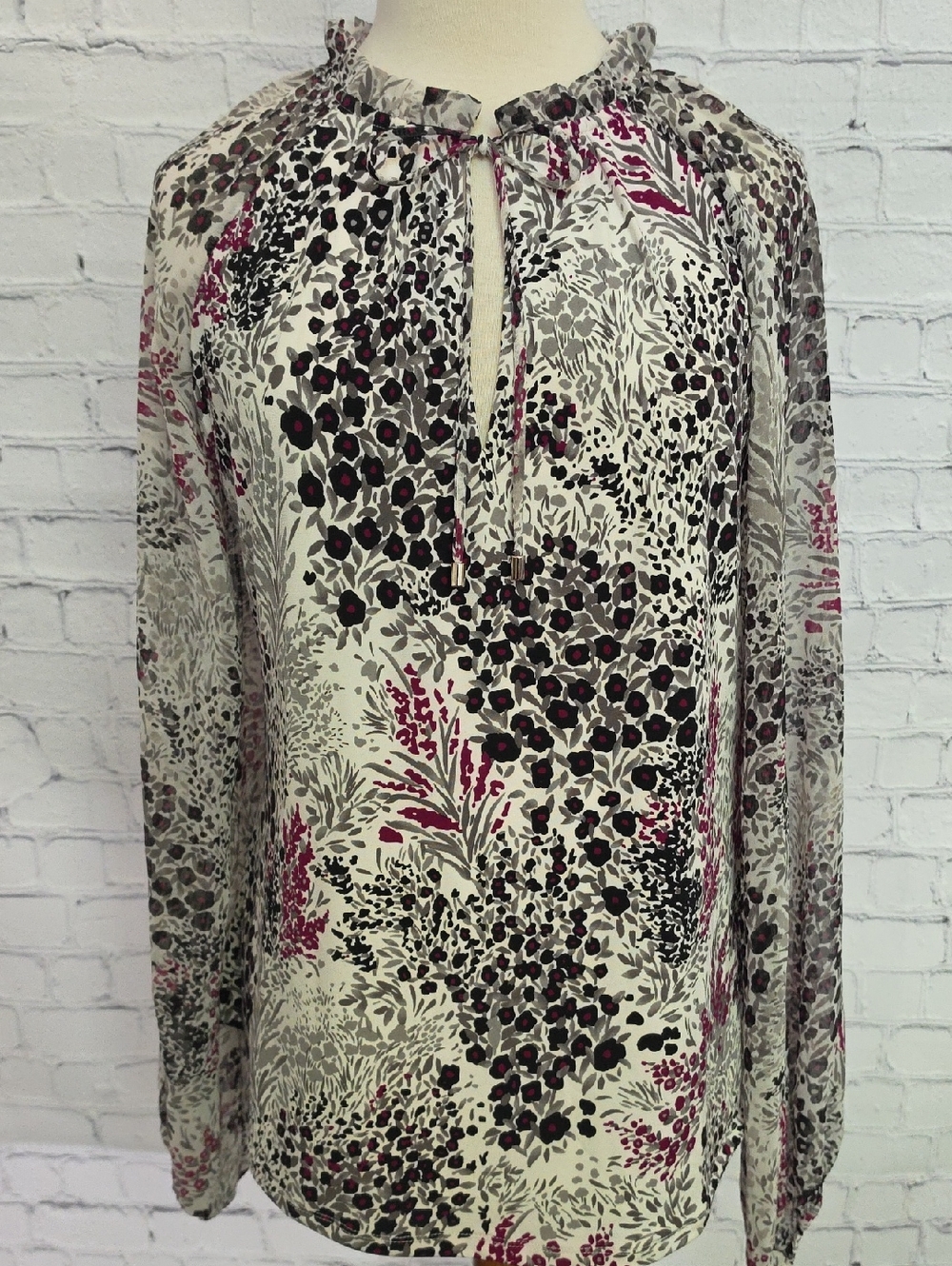 White House Black Market Ophelia Floral Blouse